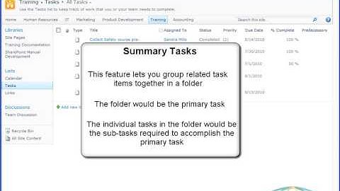 Working with a Task List in SharePoint 2010