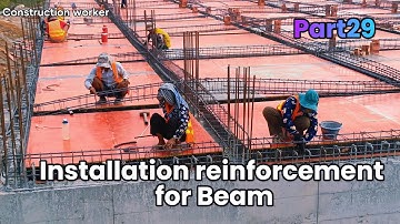 Installation reinforcement for Beam Ep29 #construction #design #home #house #constructionworker