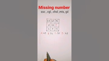 Missing number reasoning tricks // ssc cgl chsl mts gd group d #shorts
