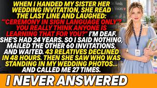 I'm Deaf, My Parents Emptied My Wedding With One Text — They Never Saw Who Was Coming