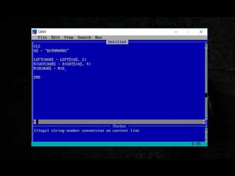 Episode 15: LEFT$, MID$, RIGHT$ in QBASIC