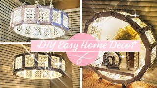 2 Home Decor DIY projects - DIY Light - DIY Wall Shelf - Wall Decor (With Mostly Dollar Tree Items)