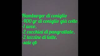 Hamburger Di Coniglio Youtube