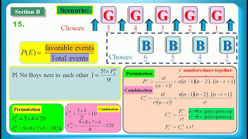 HKDSE 2016 Maths Core Paper 1 Q15: Probability 概率、Permutation 排列、Scenario 場境