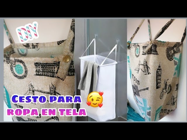 Cesto para ropa con tela - YouTube