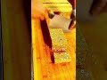 Cleaver slicing golden nut brittle clean cuts on cutting board #shorts
