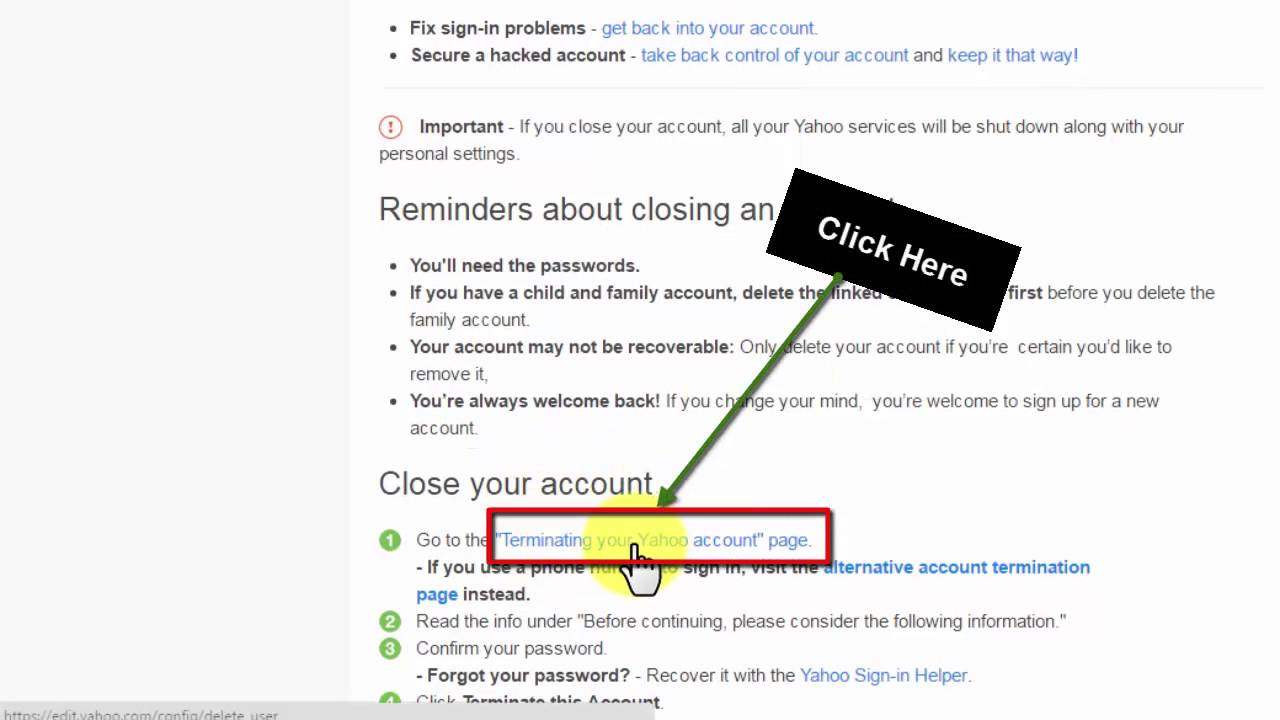 How To Delete Yahoo Account Permanently YouTube