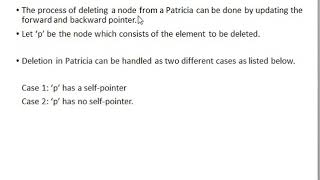 Deletion of patricia