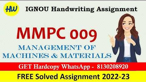 MMPC 009 SOLVED ASSIGNMENT 2022-2023 | IGNOU HANDWRITING SOLVED ASSIGNMENT 2022-2023