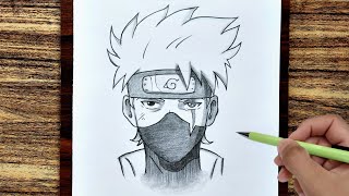 How to draw Kakashi hatake step by step ( Naruto ) easy anime drawing