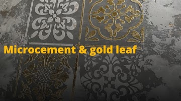 Combination of microcement with gold leaf