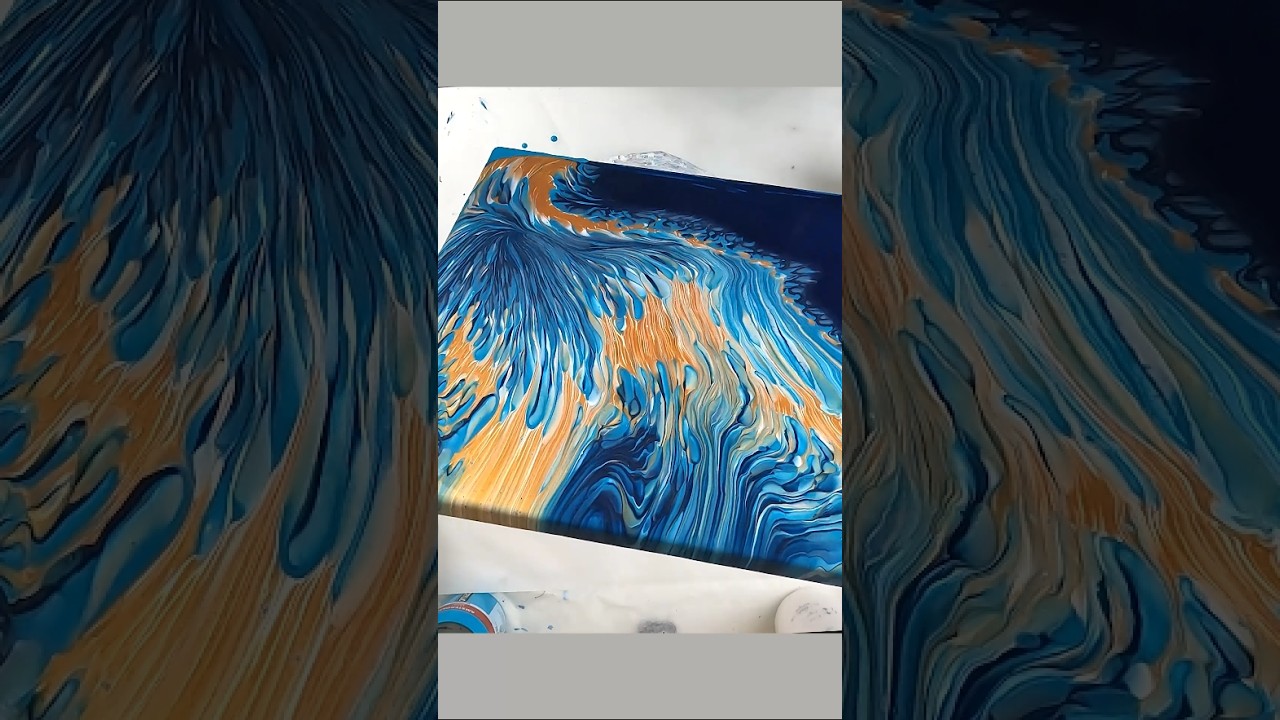 My First Split Cup Acrylic Pour Painting