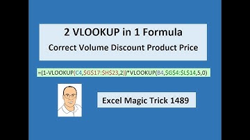 Excel Magic Trick 1489: 2 VLOOKUP in 1 Formula: Lookup Correct Volume Discount Product Price