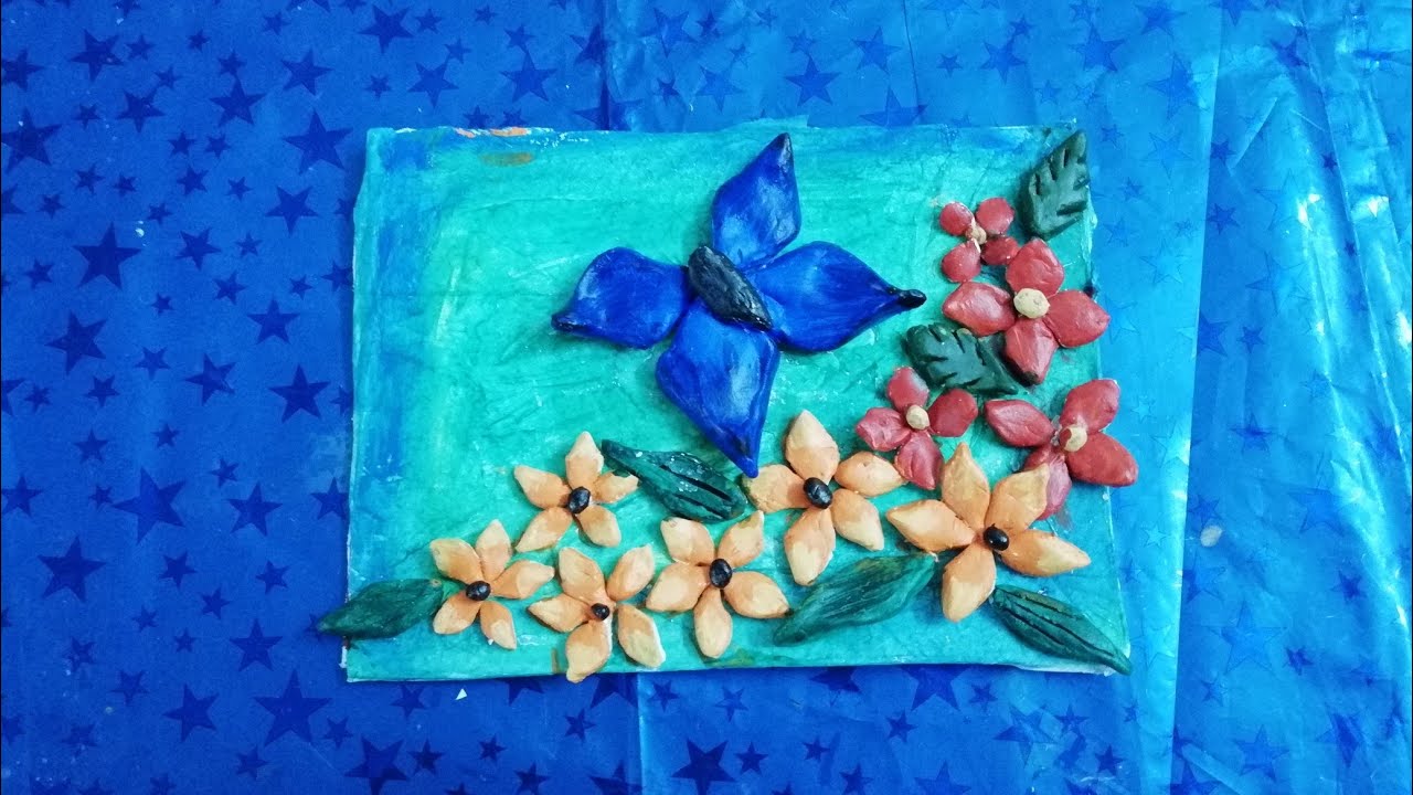 Air dry clay mural painting tutorial easy and quick colourful clay