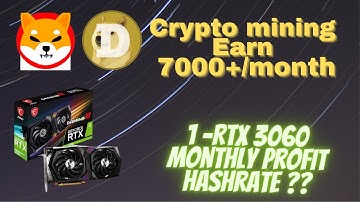 Rtx 3060 Graphic card crypto mining hashrate and profitability | Earn passive Income