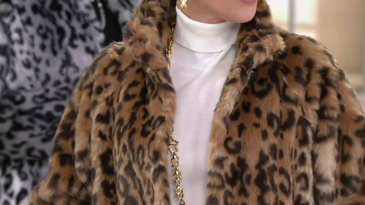 Vintage Dennis Basso Animal Leopard Print Faux Fur Headband Made in USA Quality Mary J. Blige wears a leopard-print fur fringe coat from  main image 2