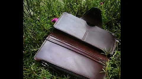 Custom made, leather clutch, handmade, hand stitched.