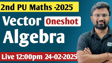 Vector Algebra Oneshot | Most Important Questions |  2nd PUC Mathematics Exam 2025