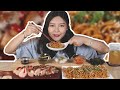 SUB)Mukbang/Barbecue with Mixed Noodles/eating with Olivia/ASMR Eating/EATING SOUNDS