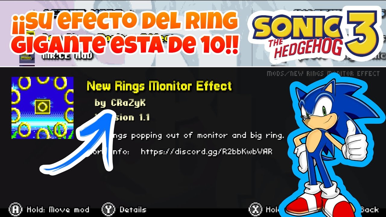 (Мод с эффектом монитора New Rings) Sonic 3 A.I.R Android