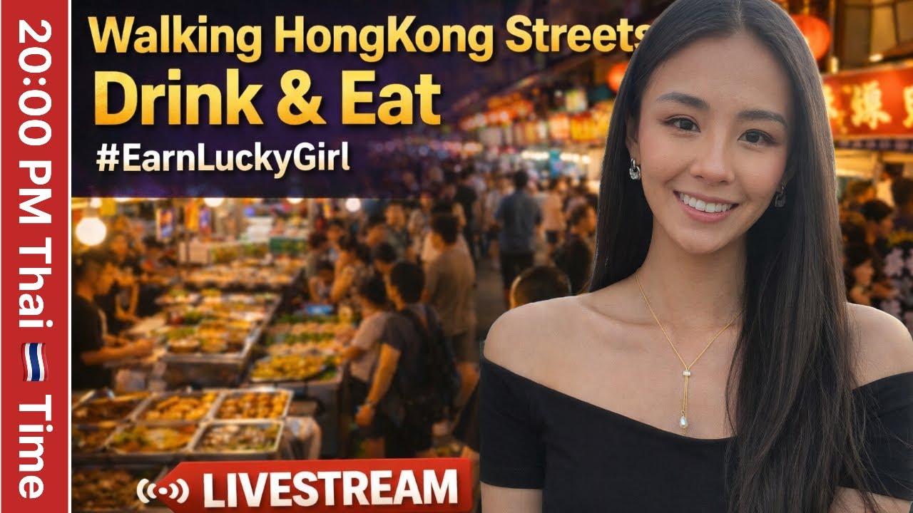 Walking Around Hongkong Streets Drink & Eat #earnluckygirl