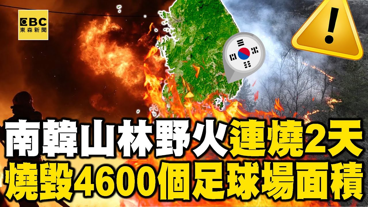 燒毀面積足足有4600個足球場大！ 南韓山林野火連燒2天「處處都有火苗」天氣乾燥+強風持續助長火勢【57爆新聞 萬象搜奇】 ‪@57BreakingNews