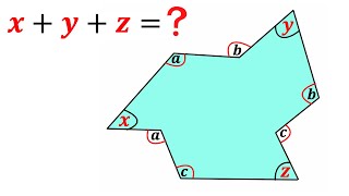 Let&#39;s think outside the Box | X+Y+Z=? | Calculate sum of angles X  Y  and Z in a polygon