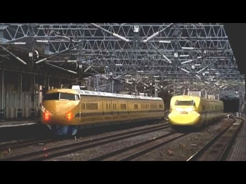 【T3従来車】新旧ドクターイエロー 追抜き、横並び【T4新型検測車】ARSGW-0217　Rendez-vous　T3 and T4 Bullet-train Doctor yellow;
