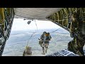 Japanese Paratroopers Massive Static Line Jump From US C-130