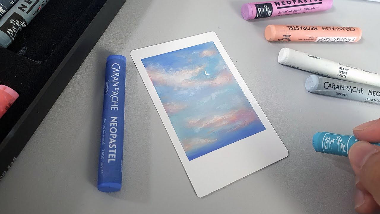 오일파스텔로 작은 그림 그리기와 실버버튼 개봉기 / Draw a small picture with an oil pastel & Silver button unboxing