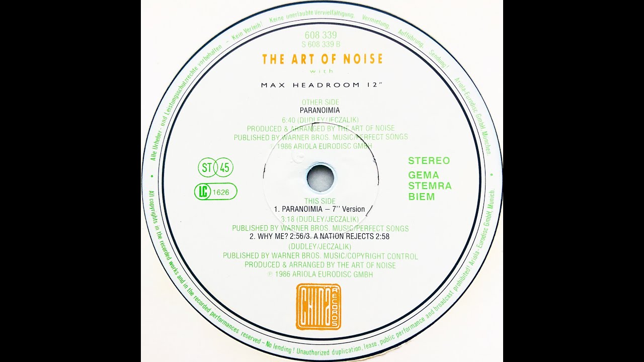 Art Of Noise - Paranoimia 貴重リミックス CD 【公式通販】