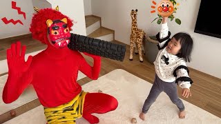 The demon has arrived! Defeat it with Anpanman! Nano Kids Setsubun Bean Throwing Demon Demon Out ...