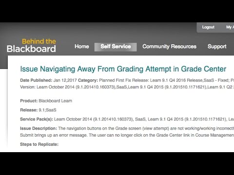 Problems navigating in Blackboard grade center, unable to exit