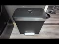 Amazon Basics Rectangular Dual Compartment Recycling Garbage Trash Can Review