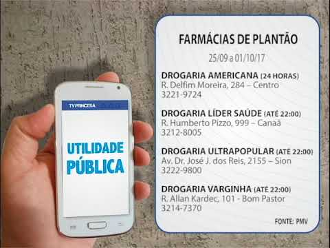 (JC 26/09/17) Farmácias de plantão de 25/09 a 01/10 tv educativa es