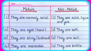 Difference between Metals and Non-metals | Metals and Nonmetals