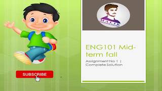 ENG101 Assignment 1 Solution Fall 2019 | Malik Creatives
