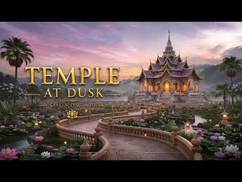 Quiet Mind — Temple at Dusk Soundscape | Ancient Ambient for Deep Calm & Inner Stillness