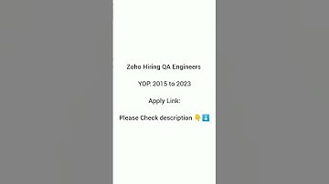 zoho hiring QA engineer & software developer #shorts #trending