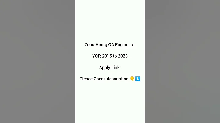 zoho hiring QA engineer & software developer #shorts #trending