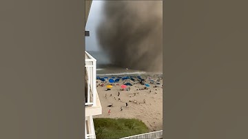 🌪️ Seconds Before the Tornado Strikes the Beach! 😱 #shorts