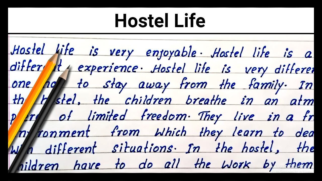 hostel life par essay in english