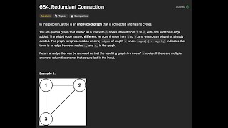 Leetcode 684. Redundant Connection