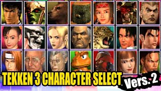 Tekken 3 All Character Select Panels + All Hidden Bosses HD Version 2