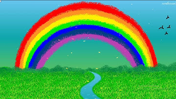 how to draw beautiful rainbow in computer /   Ms paint art tutorial / episode 125