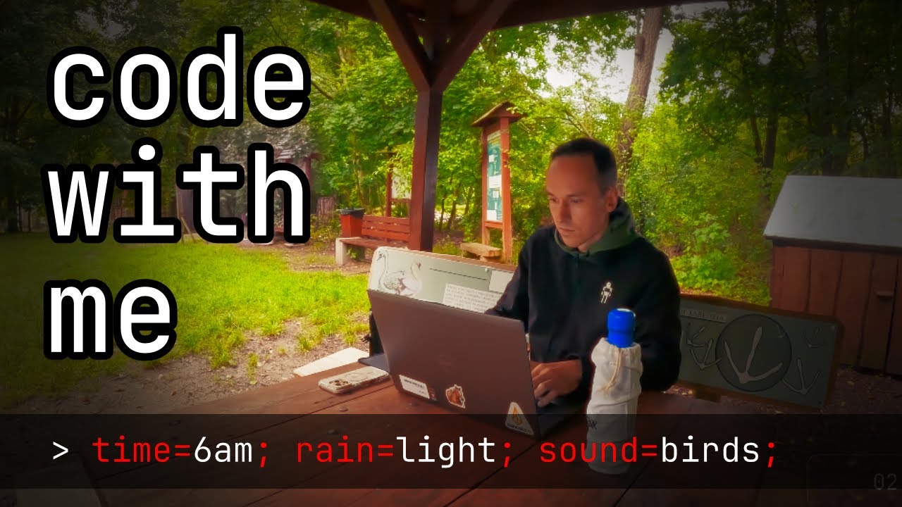Code with Me | Work with Me | Forest 6AM Natural Birds & Light Rain ASMR Sounds for deep focus