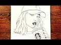 Starbucks Kahve İçen Kız Çizimi ☕ How to Draw a Girl Drinking Starbucks Coffee ☕Asmr Drawing
