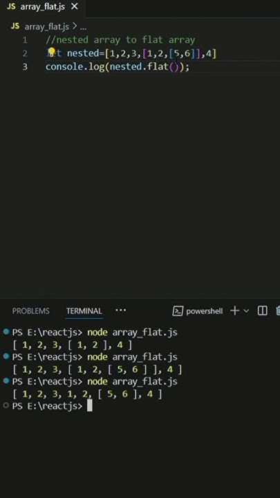 Nested Array To Flat Array in Js ||#html #javascript #programming # ...