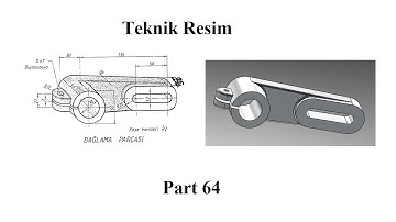 Solidworks tutorial Ex 64 Baglama Parcasi Model, Geometric Shape from Teknik Resim
