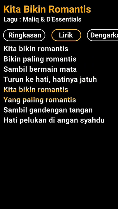 Lirik lagu kita bikin romantis...